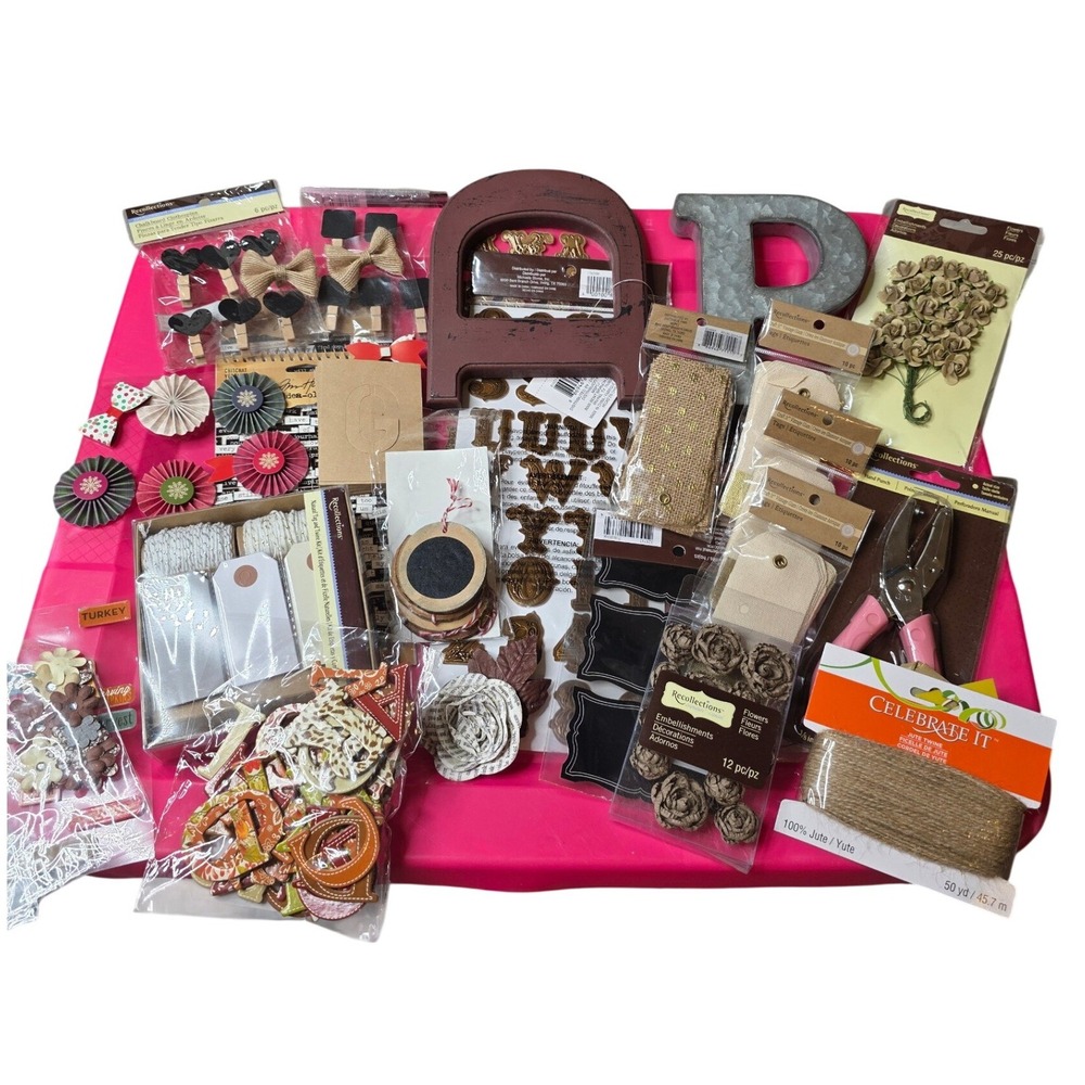 Recollections‎ Tim Holtz Scrapbooking Craft Lot Stickers Tags Flowers Hole Punch